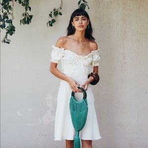 NWOT: Cult Gaia Scarlett Raw Edge Bustier Silk Dress